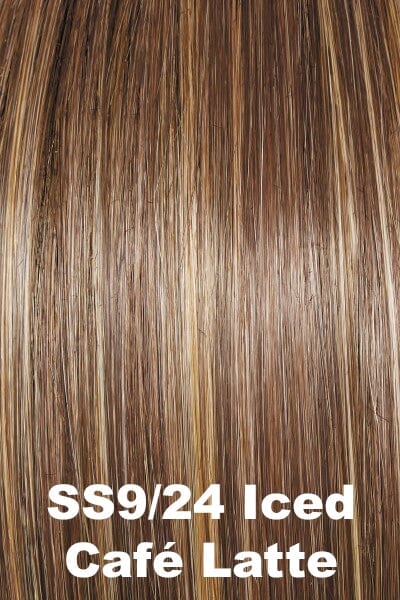 Color Shaded Iced Cafe Latte (SS9/24)  for Raquel Welch wig Winner Large.  Shaded medium brown base with an ashy undertone with cool blonde highlights.