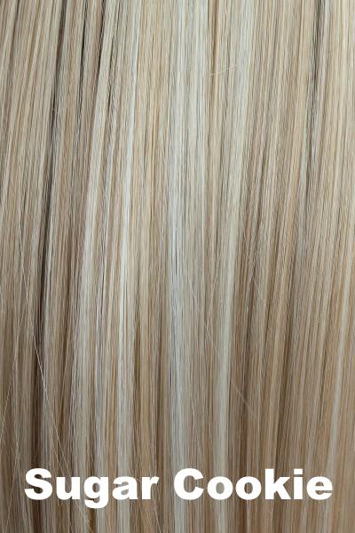 Color Sugar Cookie for Orchid wig Serena (#5025). Pale blonde base with pale brown, honey blonde and platinum white highlights.