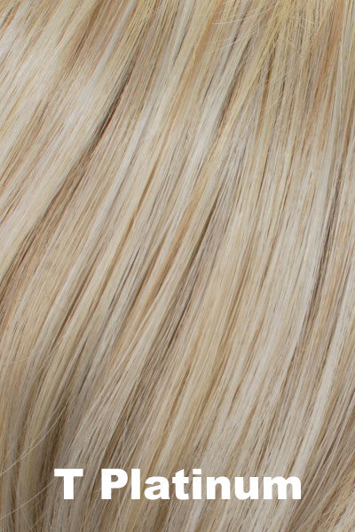 Color T Platinum for Tony of Beverly wig Mono Petite Paula.  Blend of light ashy blonde, pearly blonde and white platinum blonde.