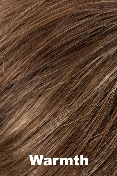 Color Warmth for Tony of Beverly wig Mono Petite Paula.  Blend of warm dark brown, medium brown and medium golden blonde.