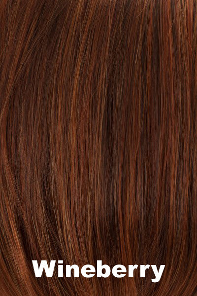 Color Wineberry for Tony of Beverly wig Amali.  Medium chestnut brown with hints of light auburn red.