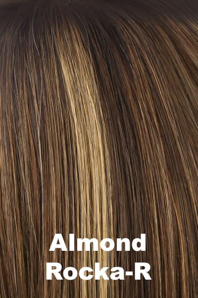 Color Almond Rocka-R for Noriko wig Dolce #1686. Rich medium brown base with light reddish brown and medium golden blonde highlights and a deep brown root