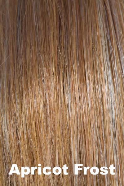 Color Apricot Frost for Rene of Paris wig Bailey #2346. Cooper and pale red blend with cool toned icy blonde highlights