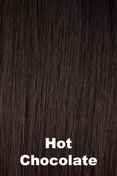 Color Hot Chocolate for Orchid wig Envious (#4109). Dark brown base with subtle medium golden brown undertones.