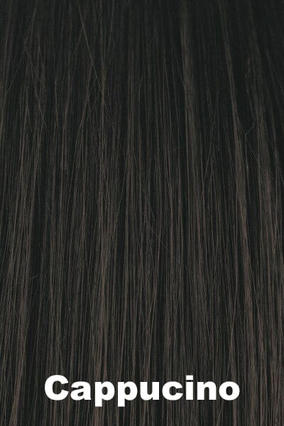 Color Cappucino for Amore Remy 10" Human Hair Top Piece (#8709). A blend of deep brown base and warm rich mahogany brown.