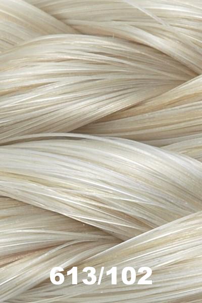 Color 613/102 (White Swirl) for Easihair Charmed (#289). Pale natural gold blonde and pale platinum blonde blend.