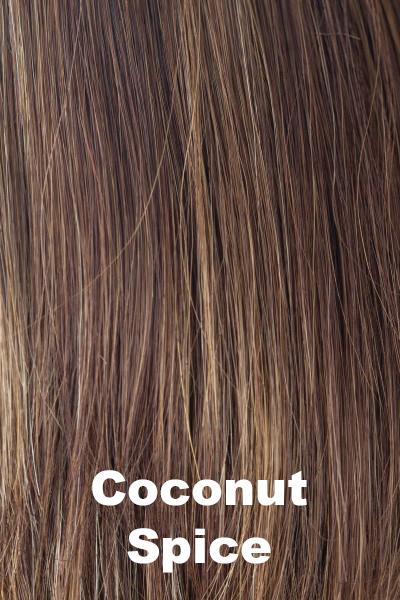 Color Coconut Spice for Rene of Paris wig Misha #2363. Medium copper red base with lighter red, dark blonde and pale blonde highlights.