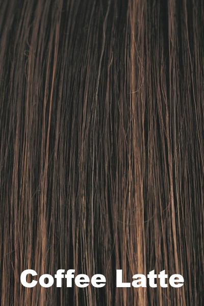 Color Coffee Latte for Amore wig Casey #2572. Rich medium brown with a warm medium brown and medium golden blonde highlight.