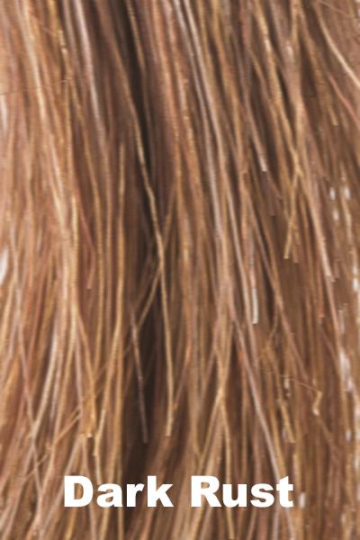 Color Dark Rust for Amore wig Kensley #4207. Medium to light red base with rusty red, apricot bronze and Tuscan terracotta highlights and lowlights.