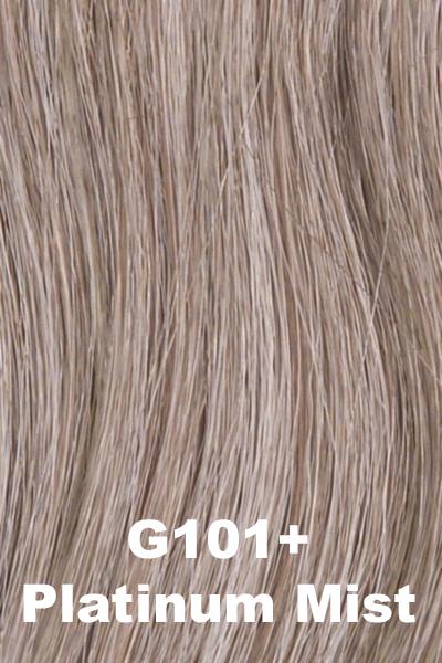 Color Platinum Mist (G101+) for Gabor wig Cheer.  Ashy grey blonde and pearl blonde base with platinum highlights.