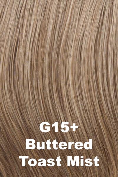 Color ButteRedToast Mist (G15+) for Gabor wig Instinct large.  Caramel blonde base with natural blonde and light golden blonde highlights.