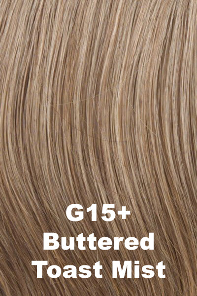 Color ButteRedToast Mist (G15+) for Gabor wig Innuendo.  Caramel blonde base with natural blonde and light golden blonde highlights.