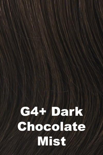 Color Dark Chocolate Mist (G4+) for Gabor wig Acclaim.  Darkest brown with very subtle medium brown highlights.