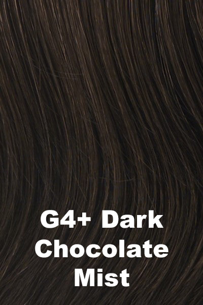 Color Dark Chocolate Mist (G4+) for Gabor wig Innuendo.  Darkest brown with very subtle medium brown highlights.