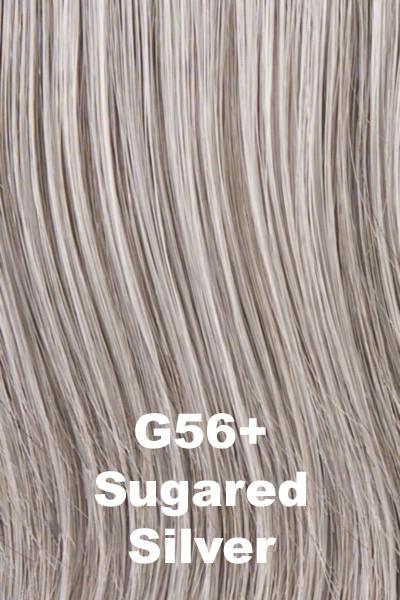 Color Sugared Silver (G56+) for Gabor wig Acclaim Petite.  Light smokey grey with icy grey and pearl grey highlights.