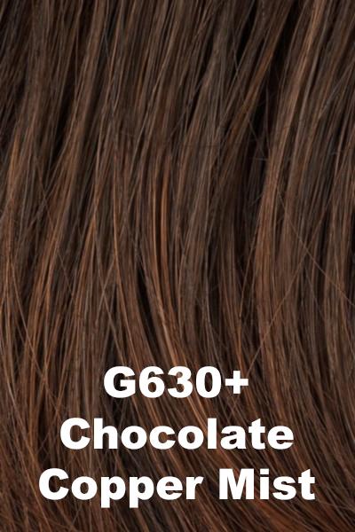 Color Chocolate Copper Mist (G630+) for Gabor wig Acclaim Petite.  Rich medium brown base with light auburn highlights.