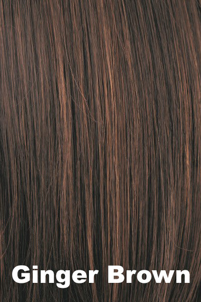Color Ginger Brown for Amore wig Arden (#2584). Rich neutral brown with medium reddish brown.