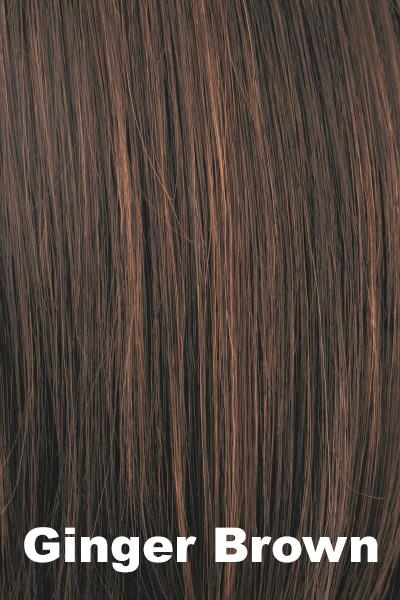 Color Ginger Brown for Amore wig Samantha #2514. Rich neutral brown with medium reddish brown.