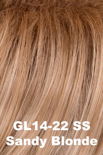 Color SS Sandy Blonde(GL14-22SS) for Gabor wig Modern Motif.  Golden blonde with pale buttery blonde highlights and gently shadowed rooting.