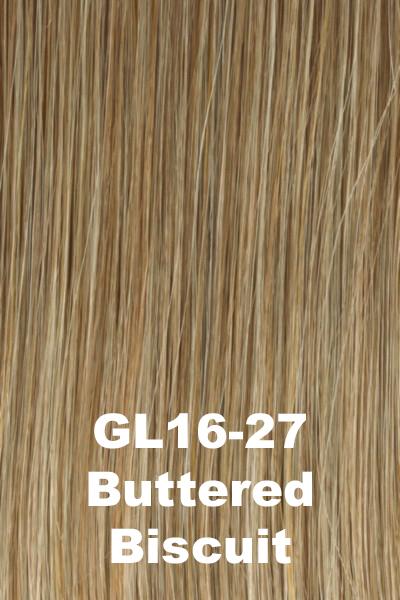 Color ButteRedBiscuit (GL16-27) for Gabor wig Runway Waves Large.  Sandy blonde base with pale champagne highlights.