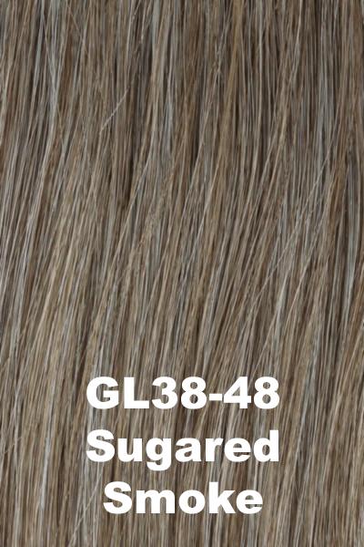 Color Sugared Smoke (GL38-48) for Gabor wig Soft and Subtle petite.  Medium grey with a hint of light brown and silvery grey highlights.