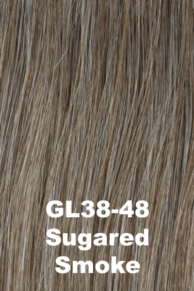 Color Sugared Smoke (GL38-48) for Gabor wig Blushing Beauty.  Medium grey with a hint of light brown and silvery grey highlights.