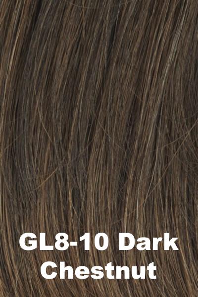 Color Dark Chestnut (GL8-10) for Gabor wig Soft Romance.  Rich chocolate brown with medium warm brown highlights.