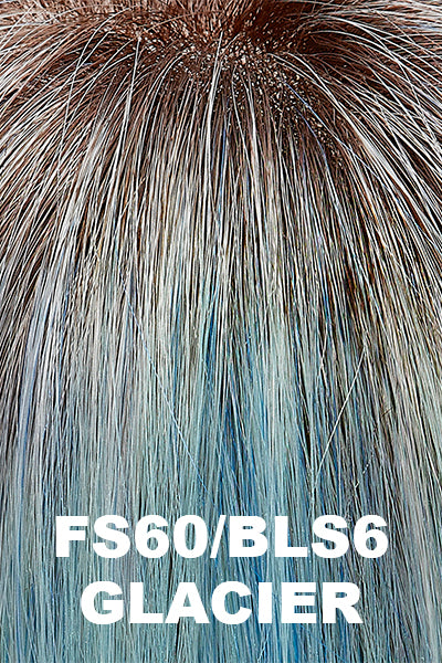 Color FS60/BLS6 (Glacier) for Jon Renau wig Victoria (#5959). Brown root with silver and icy blue base.