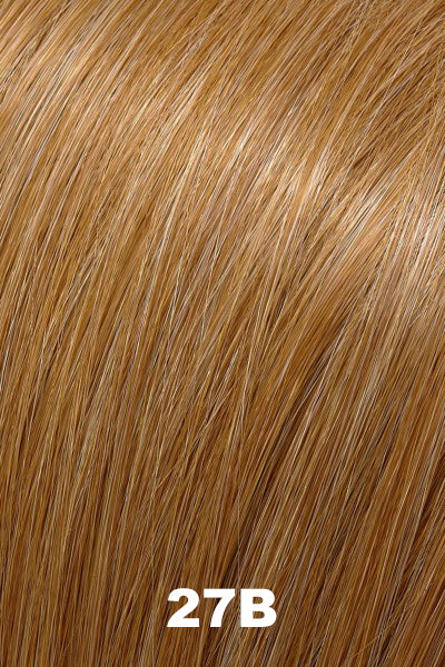 Color 27B (Peach Tart) for Jon Renau top piece EasiPart T HD 12" (#390). Strawberry blonde base with red blonde and golden blonde woven throughout.