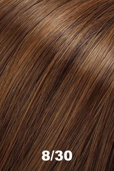 Color 8/30 (Cocoa Twist) for Jon Renau wig Spicy (#5144). Medium brown with a warm golden undertone and natural copper blonde blend.