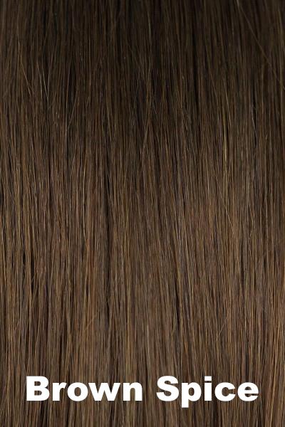 Color Brown Spice for Orchid wig Kris Human Hair (#8704). A sophisticated, warm and rich with medium, warm chocolate brown.