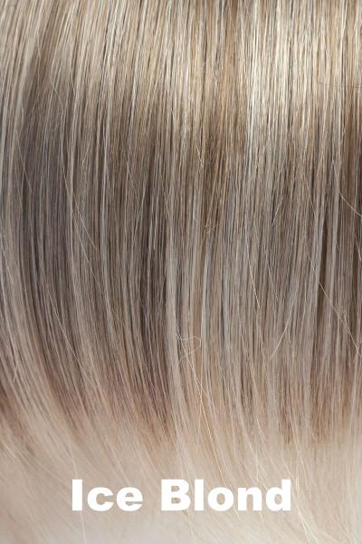 Color Ice Blond for Rene of Paris wig Shane (#2398). Velvet blonde with ash blonde highlights and cool icy blonde tips.