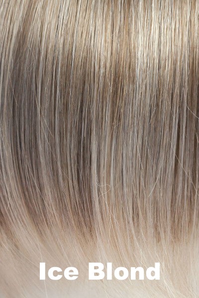 Color Ice Blond for Rene of Paris wig Tara (#2402). Velvet blonde with ash blonde highlights and cool icy blonde tips.