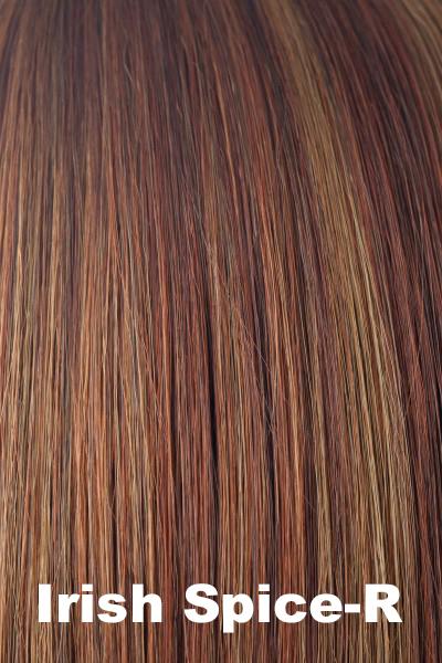 Color Irish Spice-R for Alexander Couture wig Joslin (#1030).  Medium red brown roots with cool copper highlights and chestnut, dark copper brown undertones.