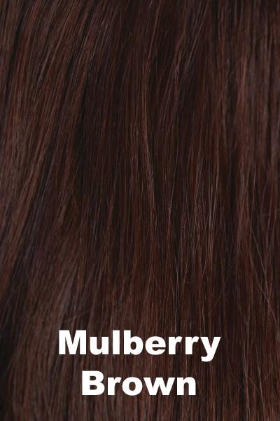 Color Mulberry Brown for Amore wig Ryder #2570. Dark red brown with subtle violet hues.