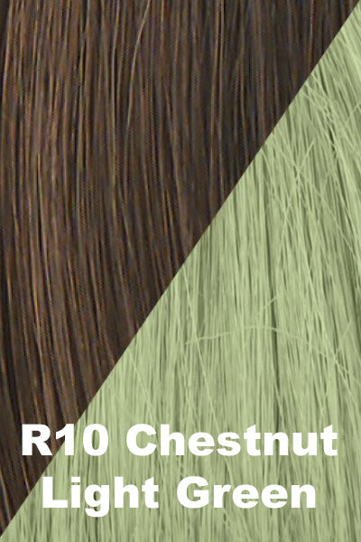 Hairdo Wigs Extensions - 23 Inch Color Splash Pony (#HD23CP) Pony Hairdo by Hair U Wear (R10) Chestnut w/ Light Green  