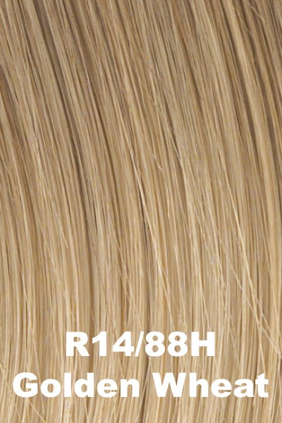 Color Golden Wheat (R14/88H) for Raquel Welch wig Trend Setter Elite.  Dark blonde base with golden platinum blonde highlights.