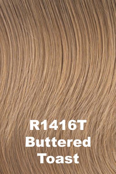Color Buttered Toast (R1416T) for Raquel Welch wig Center Stage.  Dark blonde with a cool ashy undertone and golden blonde tips.
