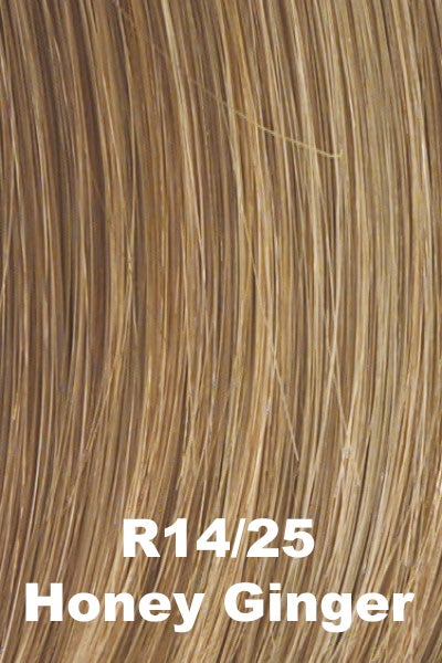 Color Honey Ginger (R14/25) for Raquel Welch wig Trend Setter Elite.  Dark blonde base with honey blonde and ginger blonde highlights.