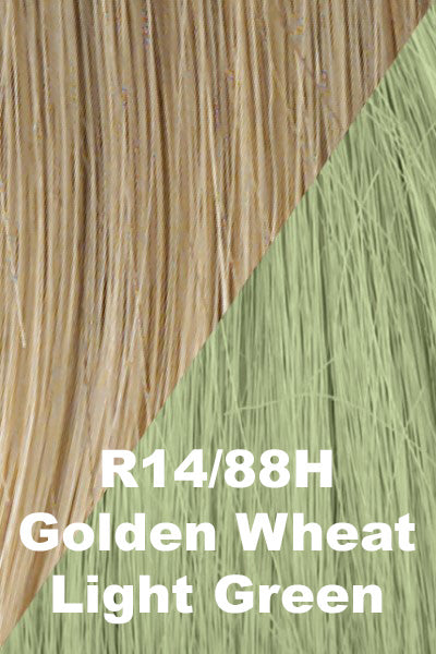 Hairdo Wigs Extensions - 23 Inch Color Splash Pony (#HD23CP) Pony Hairdo by Hair U Wear (R14/88H) Golden Wheat w/ Light Green  