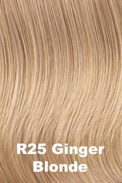 Color Ginger Blonde (R25) for Raquel Welch wig Watch Me Wow.  Light golden ginger blonde.