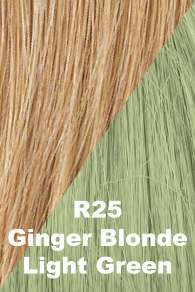 Hairdo Wigs Extensions - 23 Inch Color Splash Pony (#HD23CP) Pony Hairdo by Hair U Wear (R25) Ginger Blonde w/ Light Green  