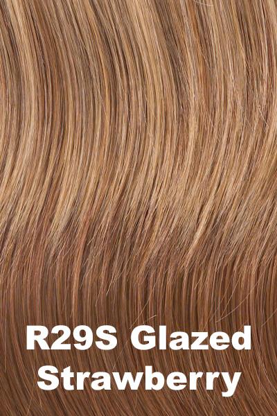 Color Glazed Strawberry (R29S) for Raquel Welch wig Voltage Elite.  Light red base with strawberry blonde and natural blonde highlights.