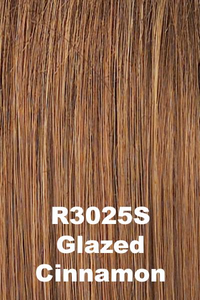Color Glazed Cinnamon (R3025S) for Raquel Welch wig Calling All Compliments Remy Human Hair.  Medium auburn base with copper highlights.
