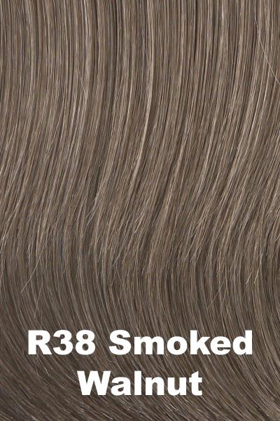 Color Smoked Walnut (R38) for Raquel Welch wig Salsa.  Light brown, light grey and medium grey blend.
