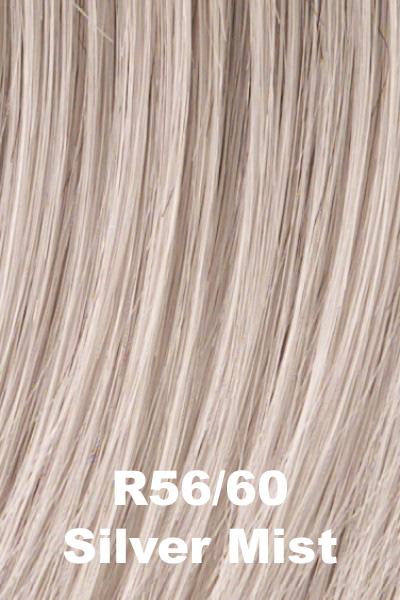 Color Silver Mist (R56/60)  for Raquel Welch wig Winner Large.  Lightest grey with very subtle medium brown woven throughout the base and pure white highlights.