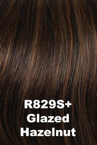 Color Glazed Hazelnut (R829S) for Raquel Welch wig Applause Human Hair.  Rich medium brown with copper blonde highlights.