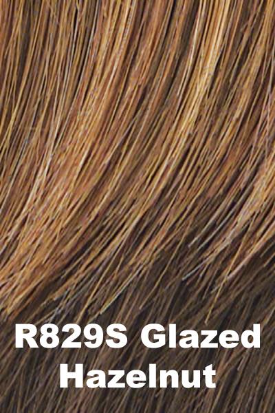 Color Glazed Hazelnut (R829S) for Raquel Welch wig Savoir Faire Remy Human Hair.  Rich medium brown with copper blonde highlights.