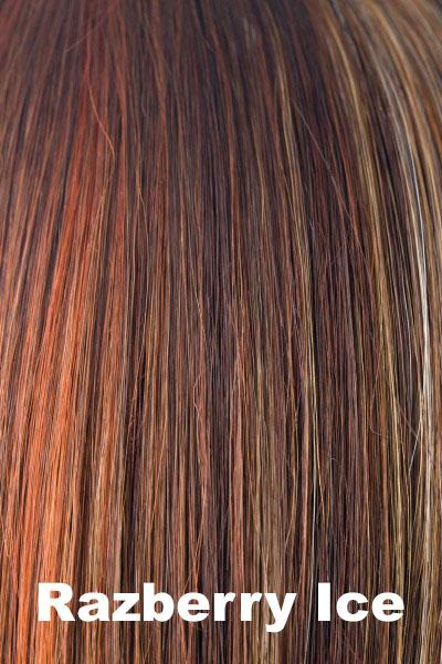 Color Razberry Ice for Amore wig Alana XO #2561. Dark brown base with a violet hue, dark copper highlights and ash pearl blonde and rouge undertones.