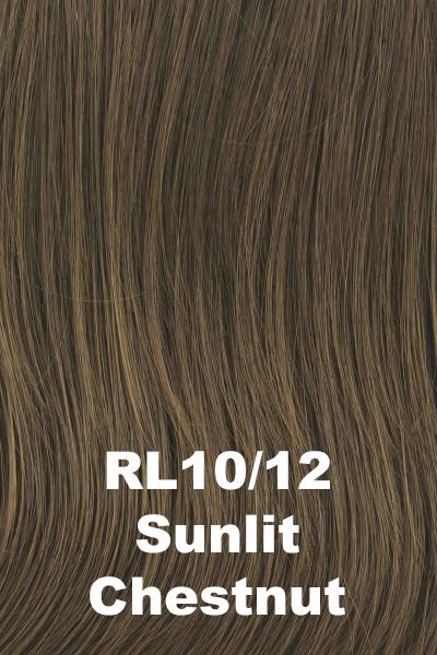 Color Sunlit Chestnut (RL10/12) for Raquel Welch wig Opening Act.  Light neutral chestnut brown blended with light brown.